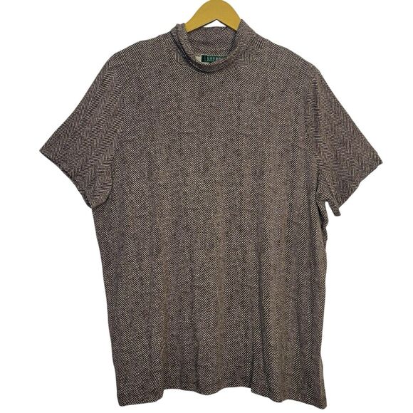 Lauren Ralph Lauren Womens Mock Neck Size 2X Herringbone Elevated Basic Neutral - Picture 1 of 5